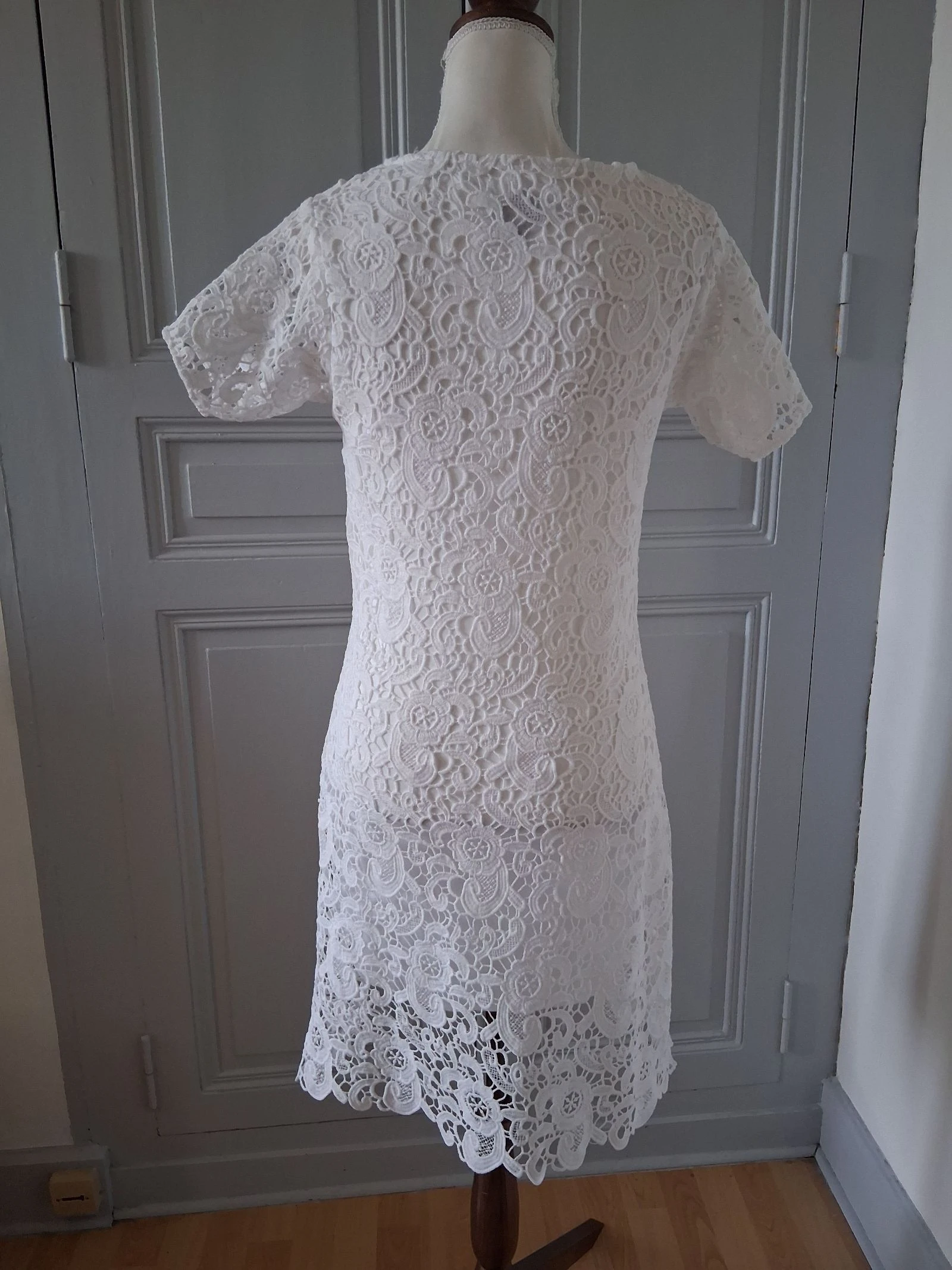 Vestido blanco de encaje guipú Blanc du Nil - Talla 36 – photo 6